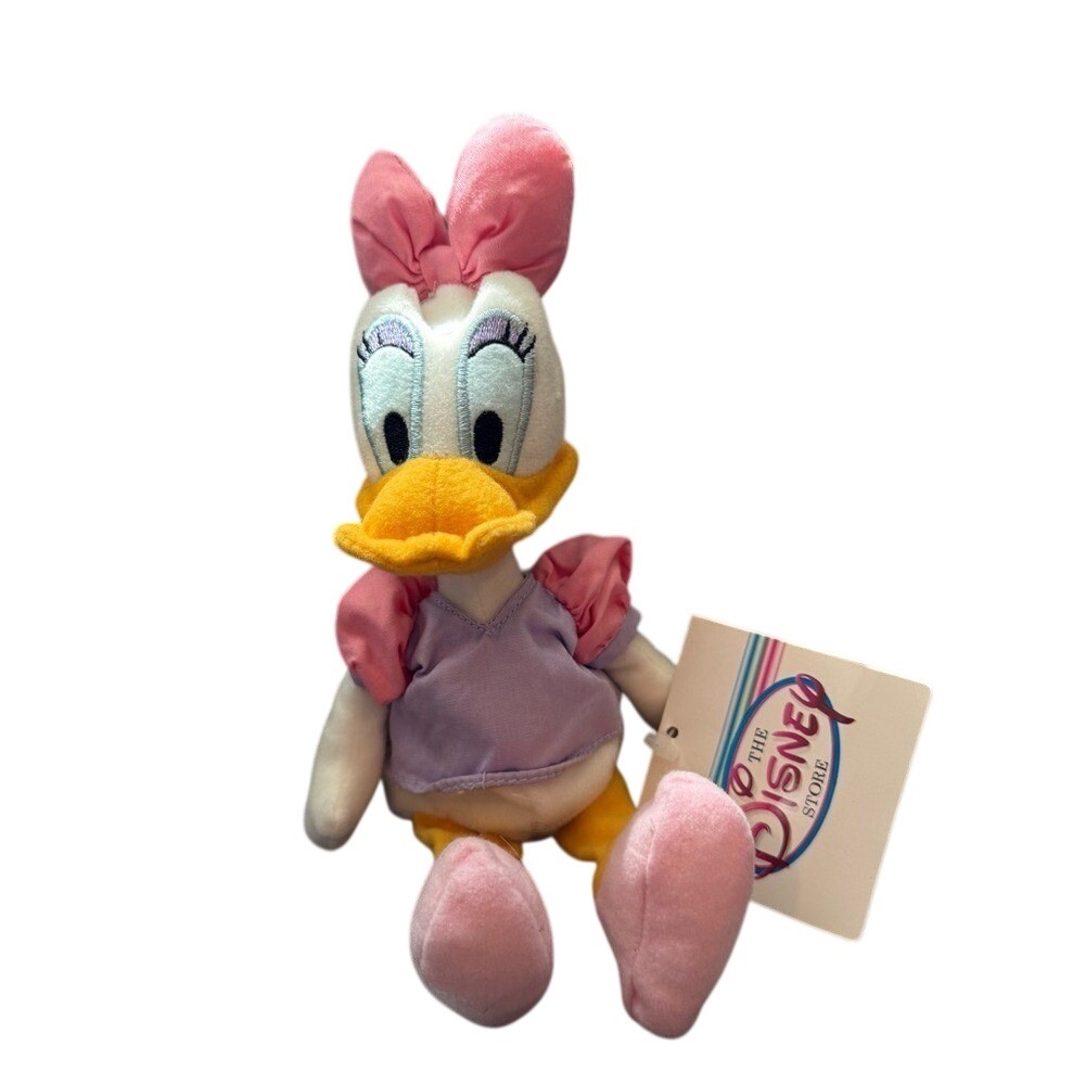 Disney Store Daisy Duck‎ Mini Bean Bag Plush with Pink and Purple Tags Intact